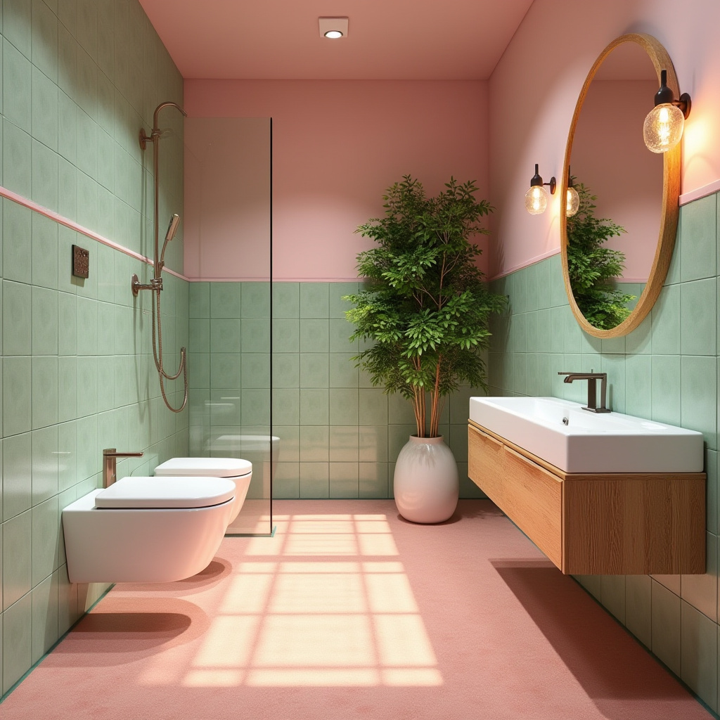 pink and green bathroom ideas 39