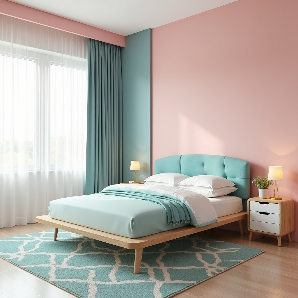 pink and turquoise bedroom 2
