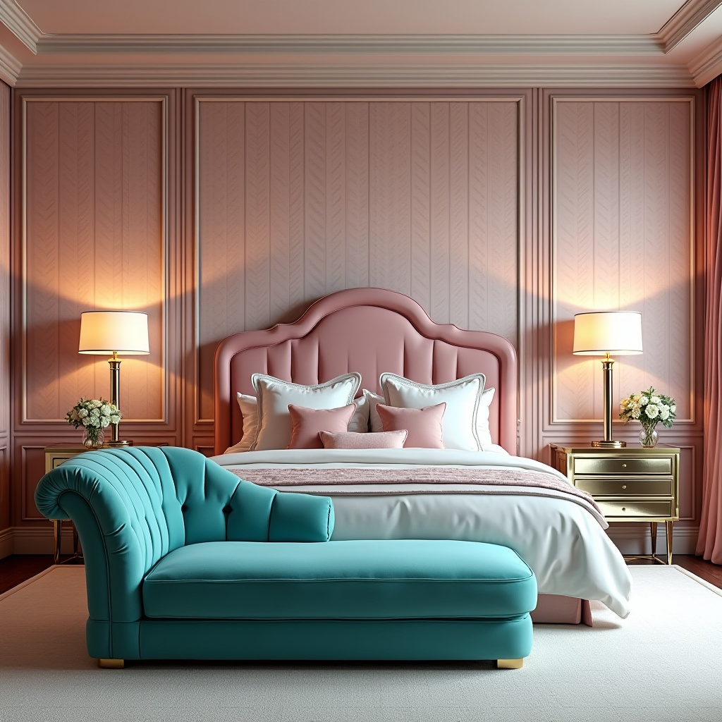 pink and turquoise bedroom 22
