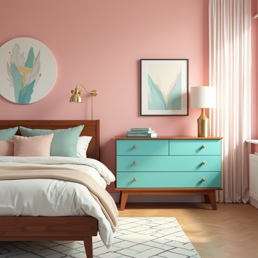 pink and turquoise bedroom 27