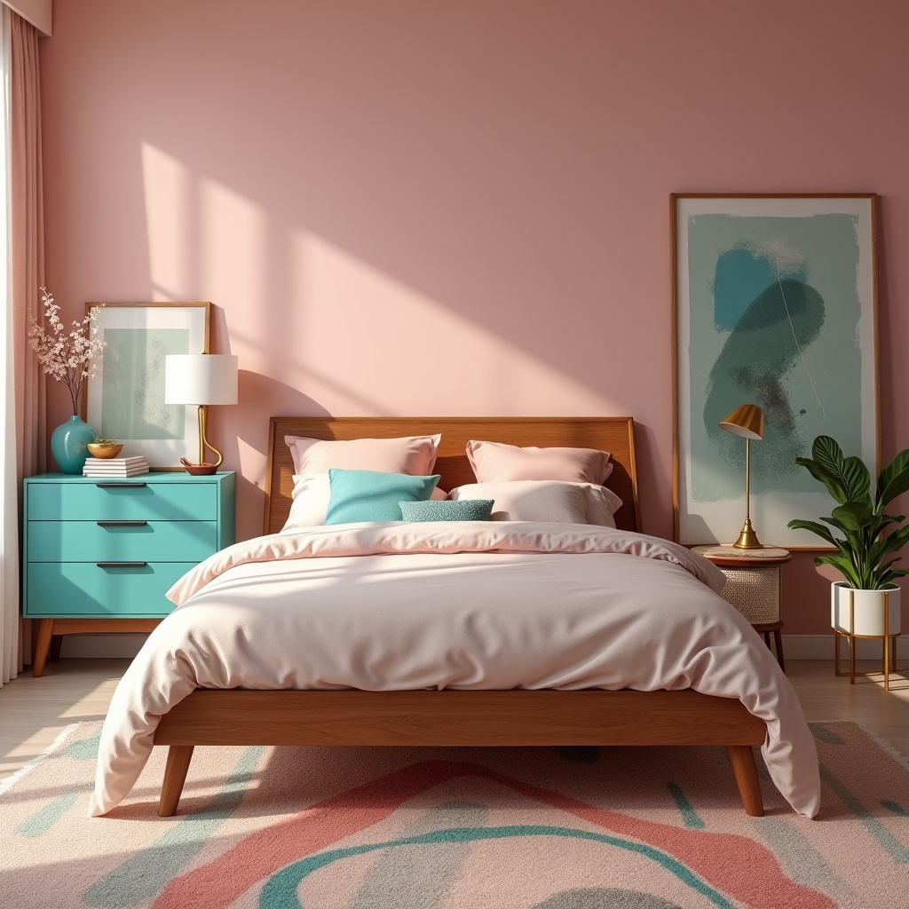 pink and turquoise bedroom 28