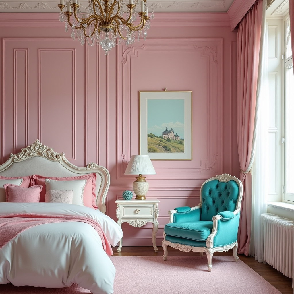 pink and turquoise bedroom 29