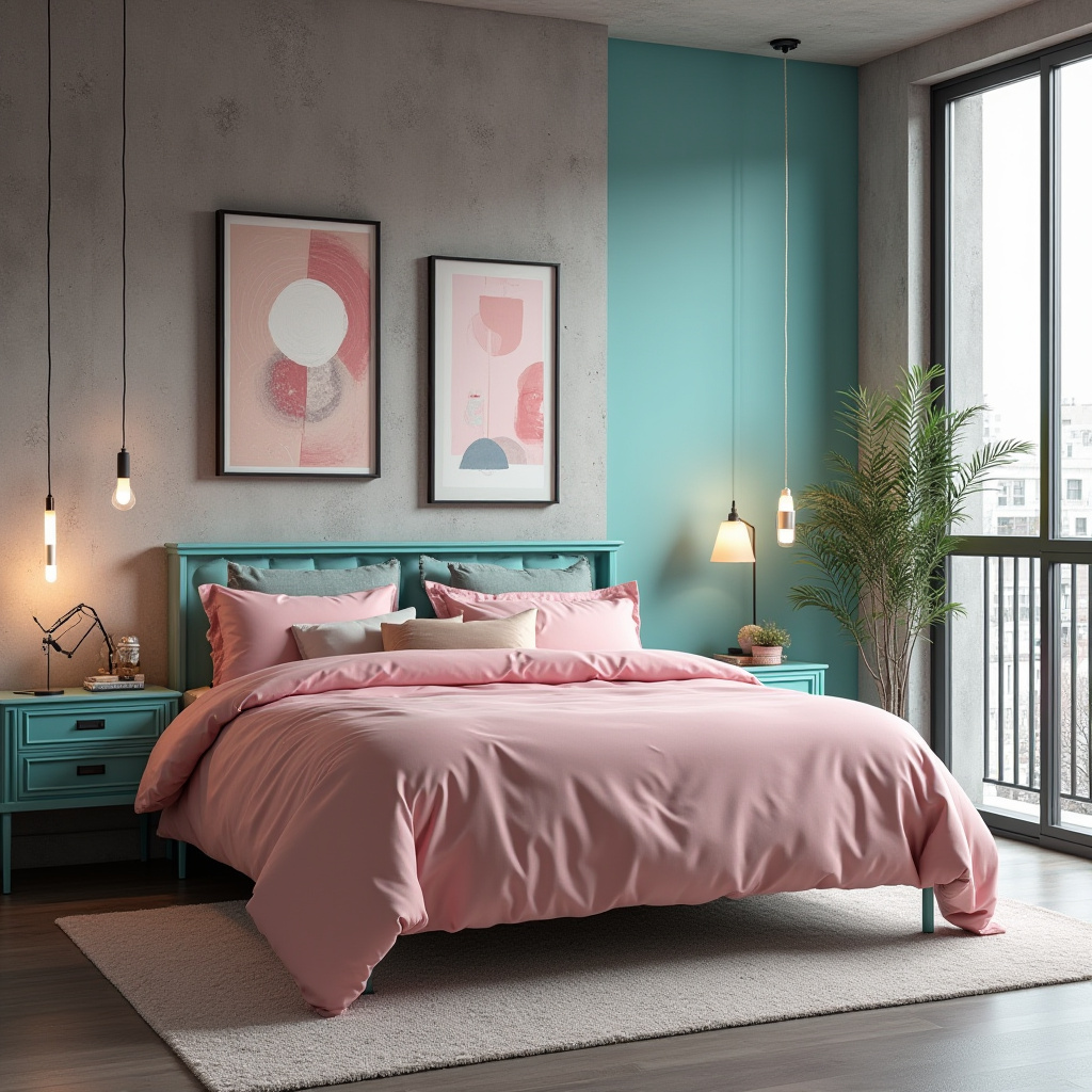 pink and turquoise bedroom 31