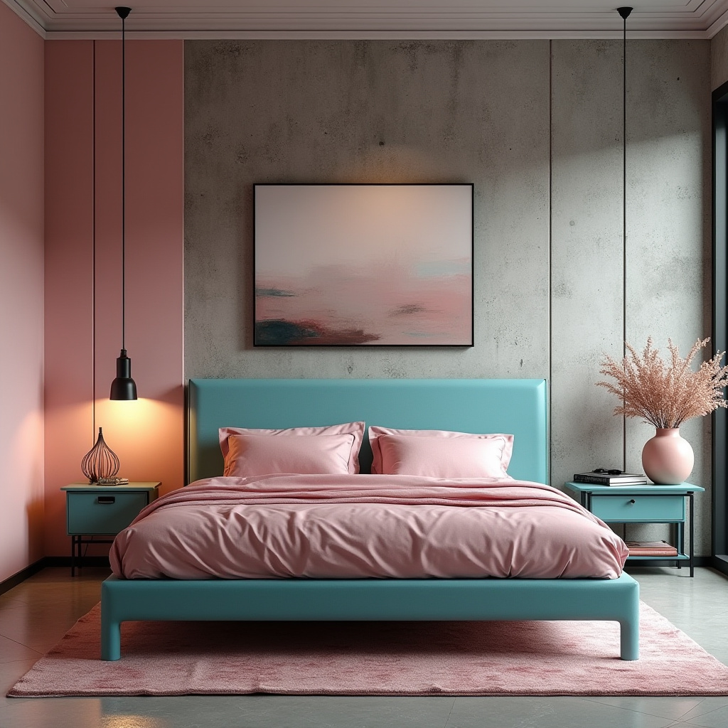 pink and turquoise bedroom 32