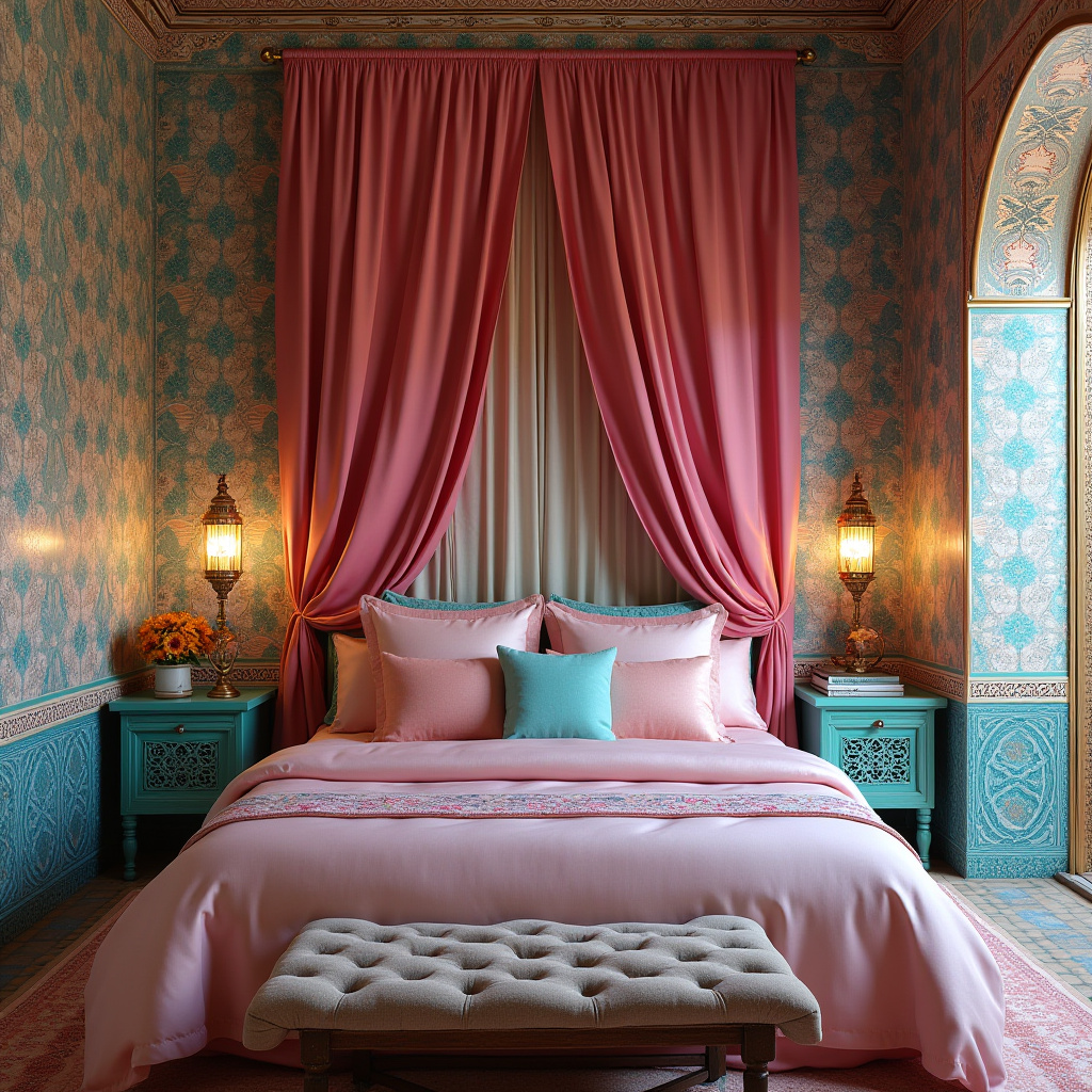 pink and turquoise bedroom 35