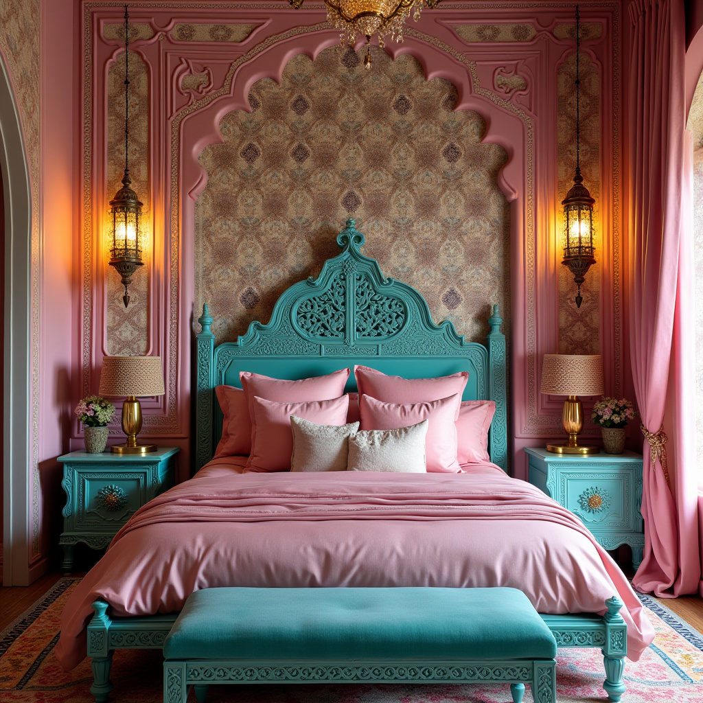 pink and turquoise bedroom 36
