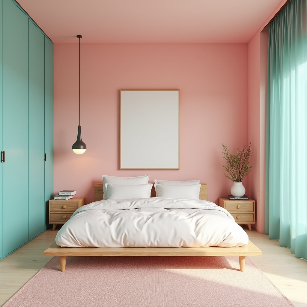 pink and turquoise bedroom 37