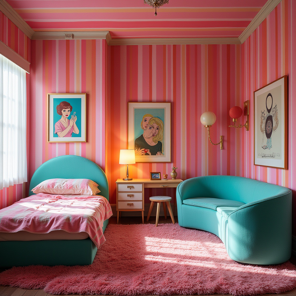 pink and turquoise bedroom 39