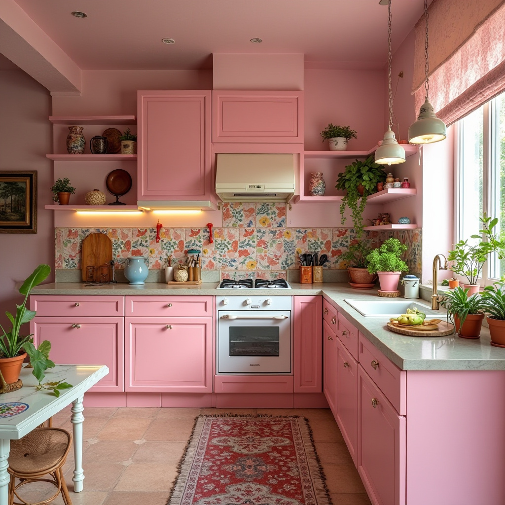 pink kitchen decor 31