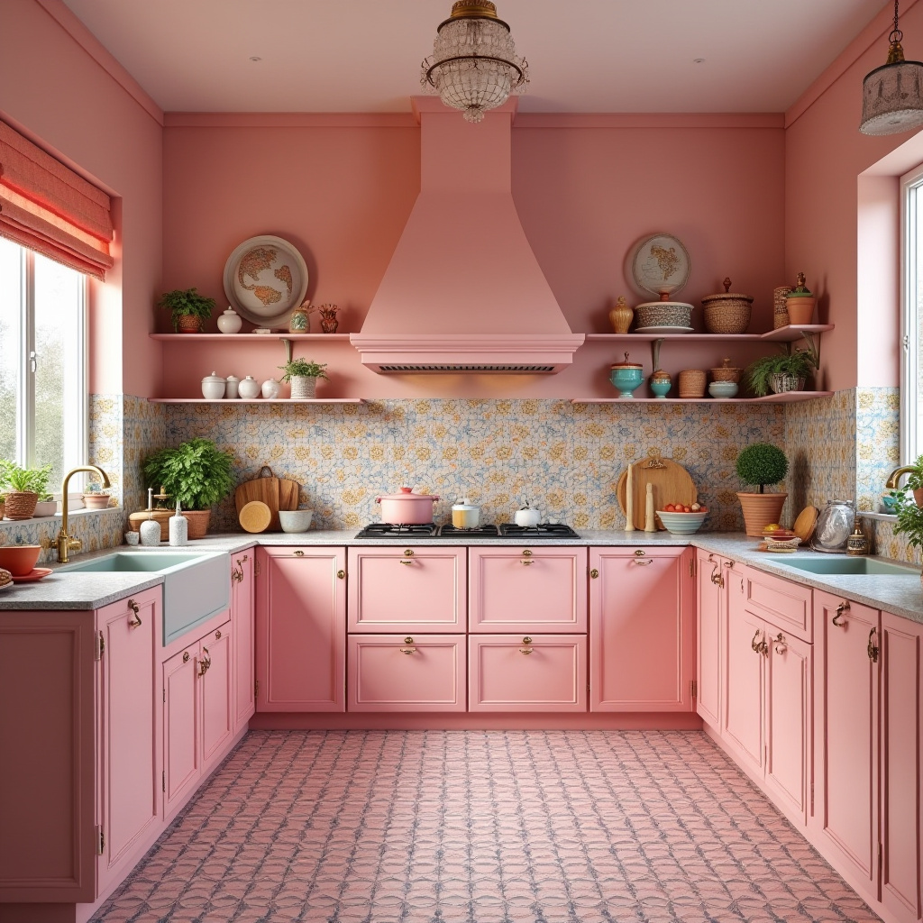 pink kitchen decor 32