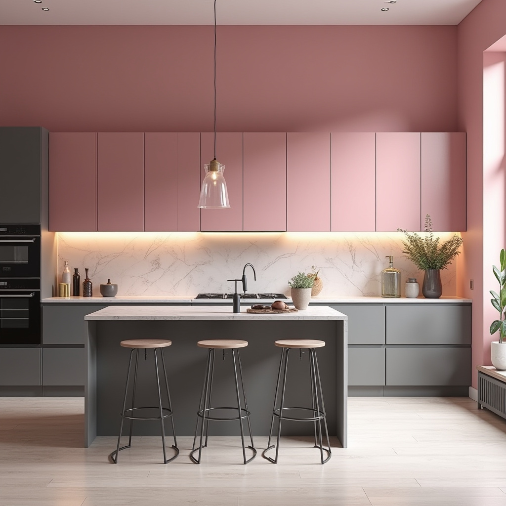 pink kitchen decor 37