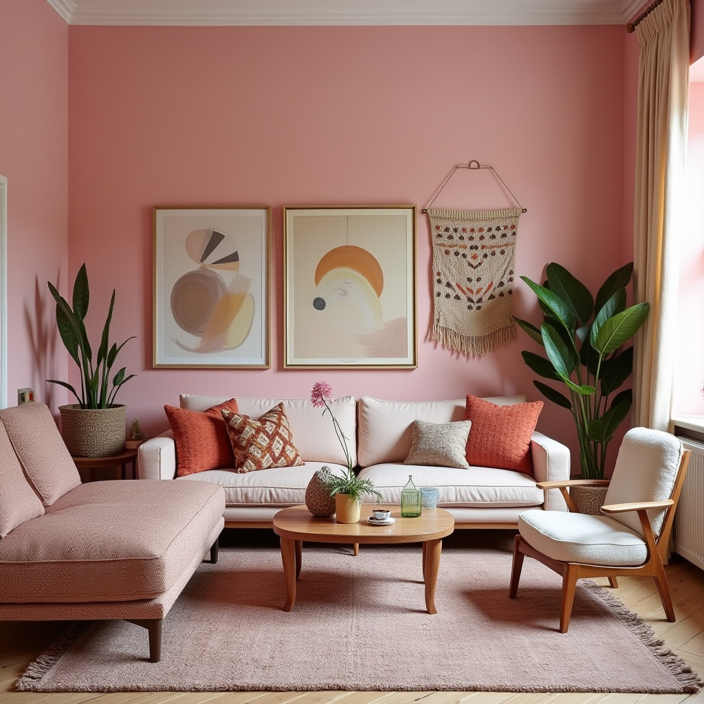 pink living room ideas 27