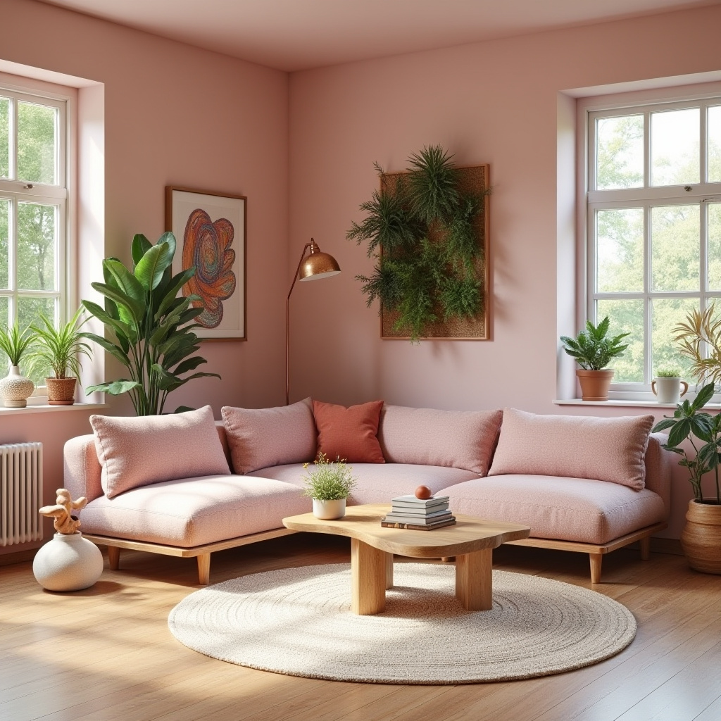 pink living room ideas 33