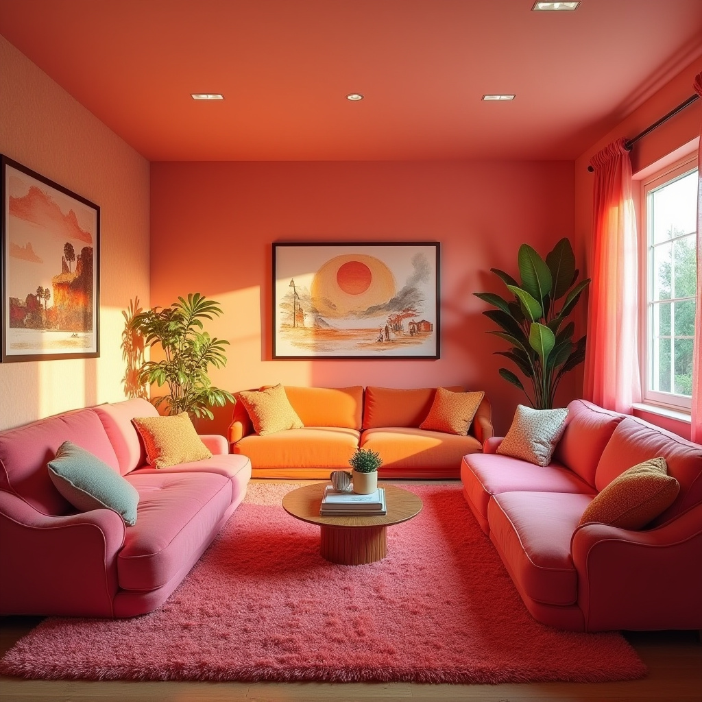 pink living room ideas 35