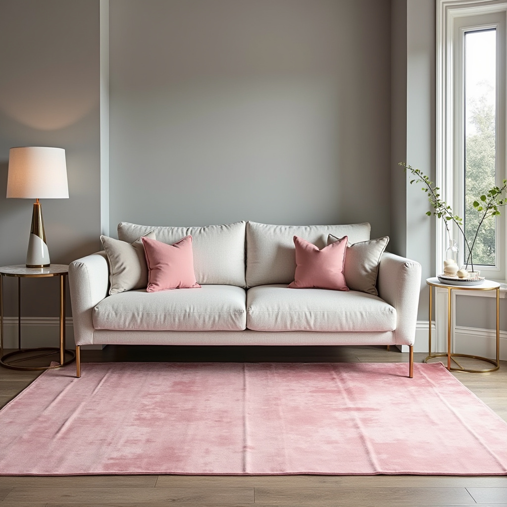 pink rug living room 14