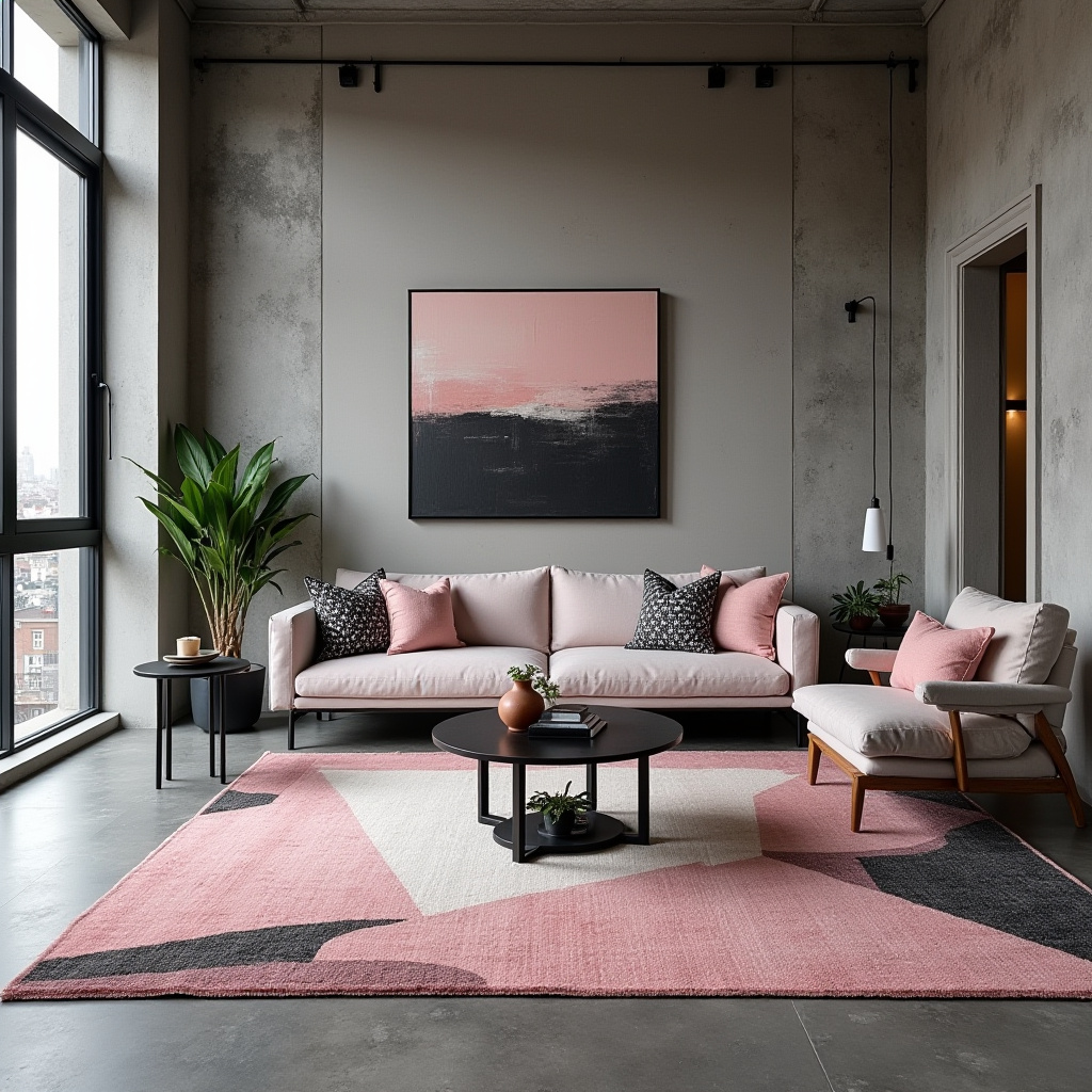 pink rug living room 8