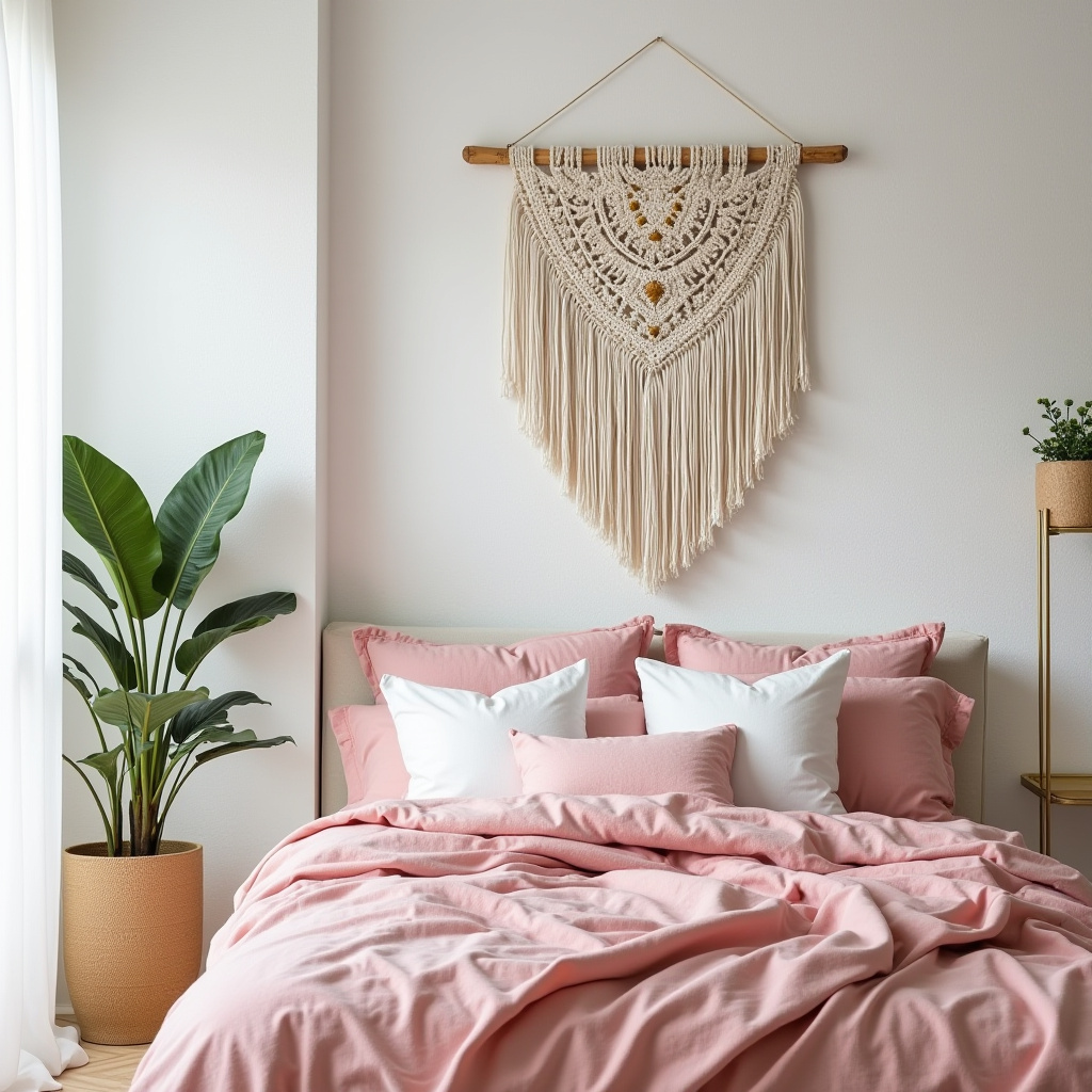 pink white and gold bedroom 13