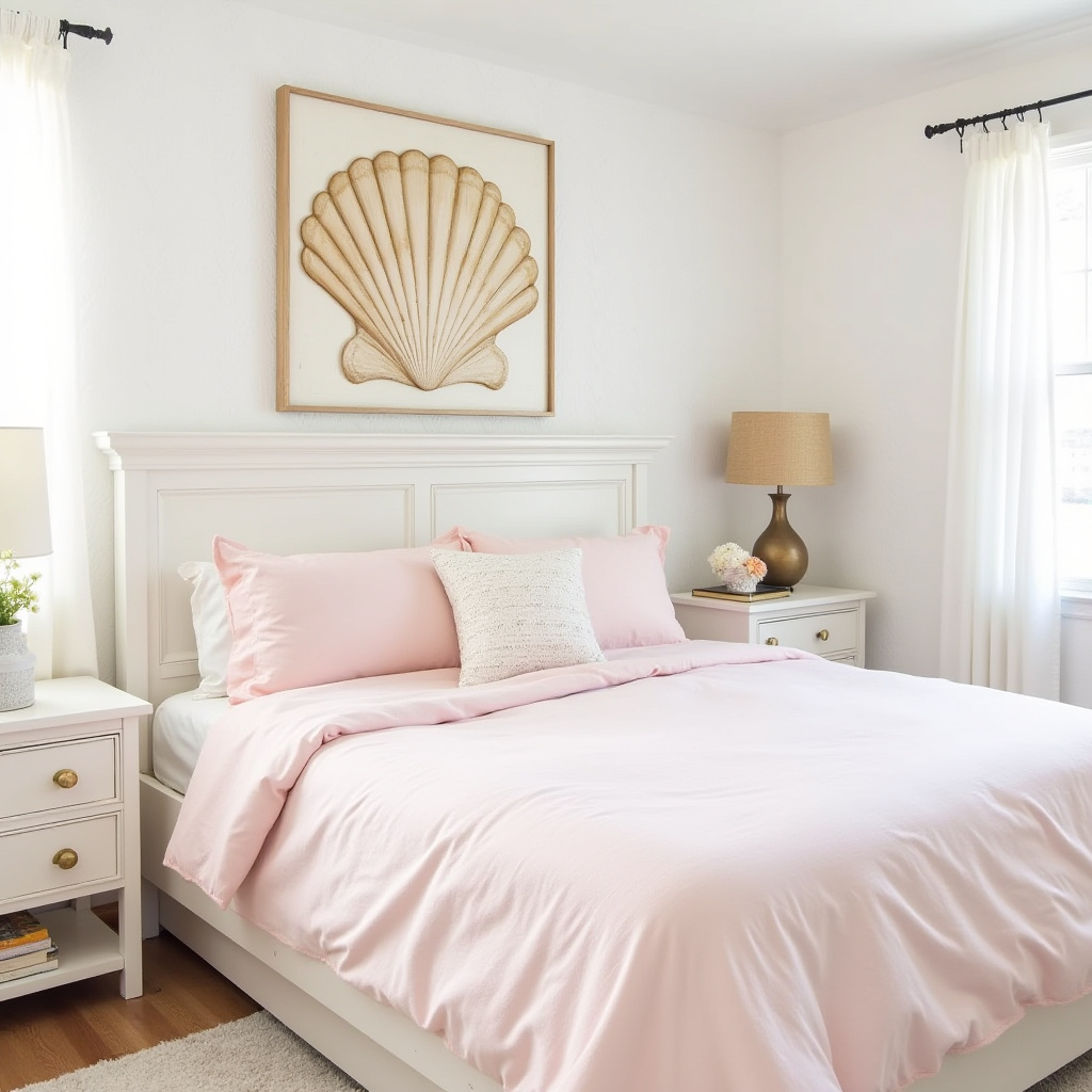 pink white and gold bedroom 17