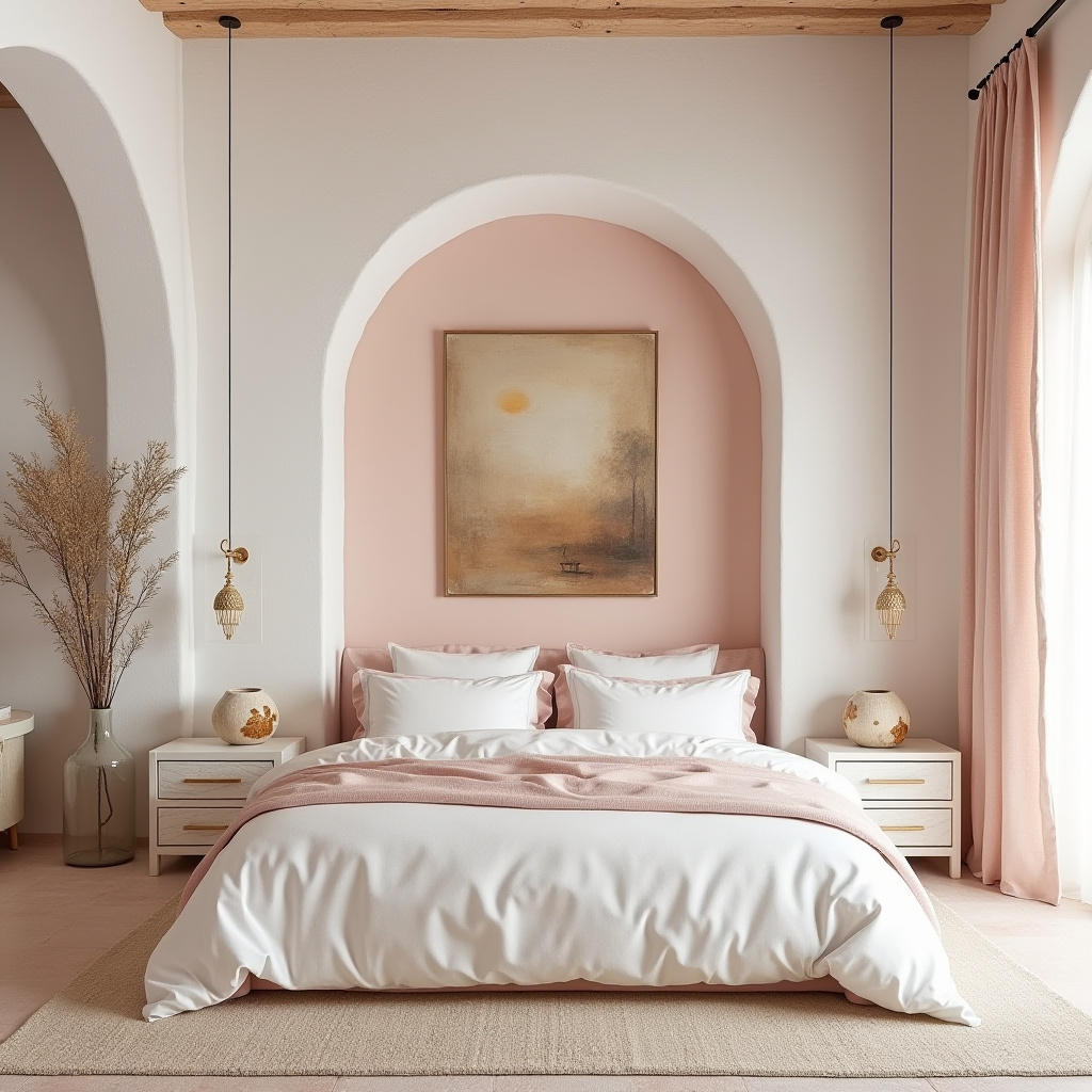 pink white and gold bedroom 31