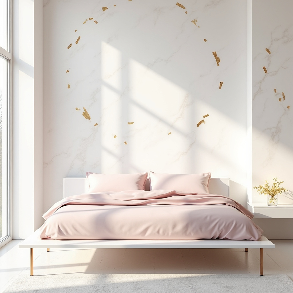 pink white and gold bedroom 4
