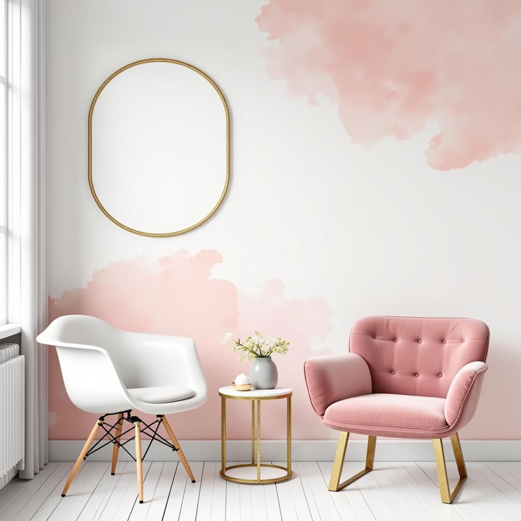 pink white and gold bedroom 6