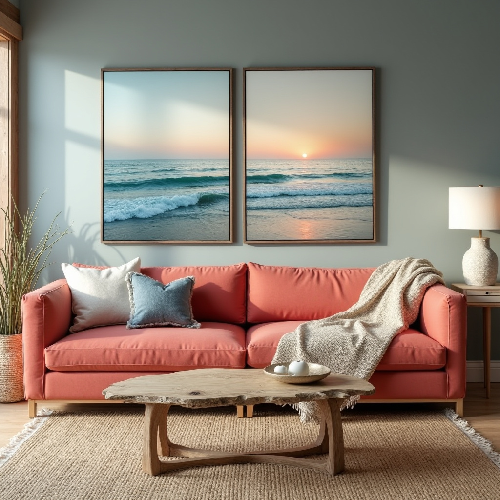 red couch living room 10