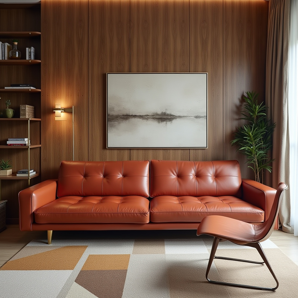 red couch living room 12