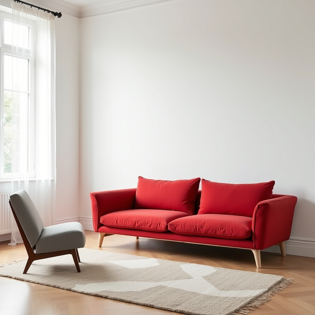 red couch living room 2