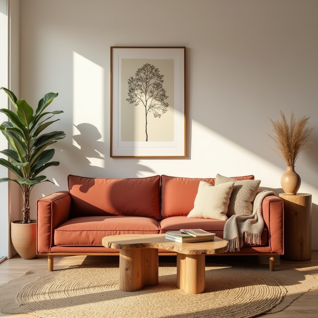 red couch living room 40