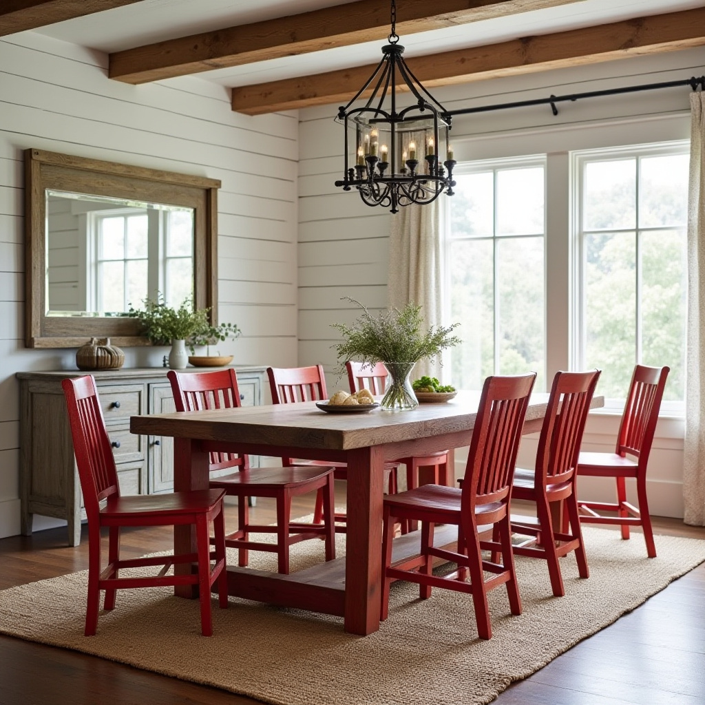 red dining chairs 5