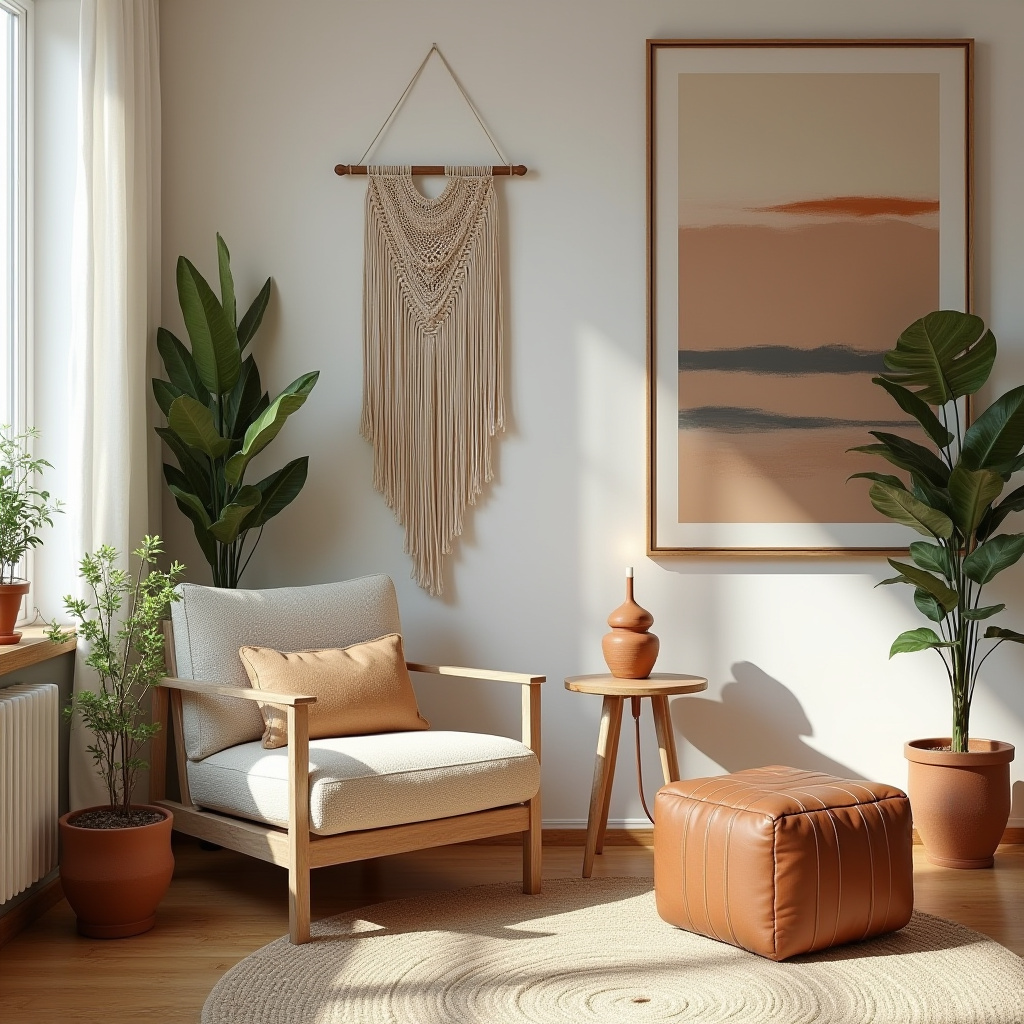 scandinavian boho living room 11