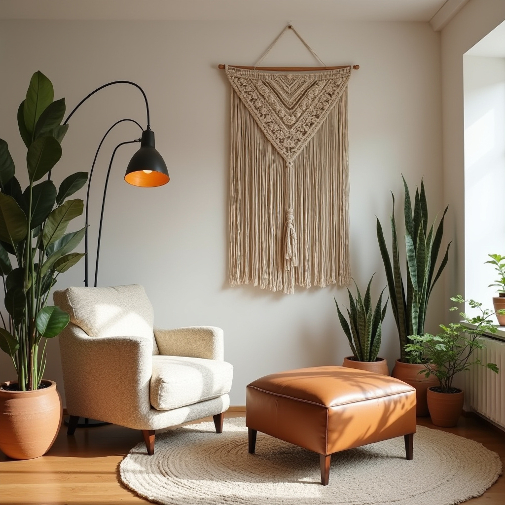 scandinavian boho living room 12