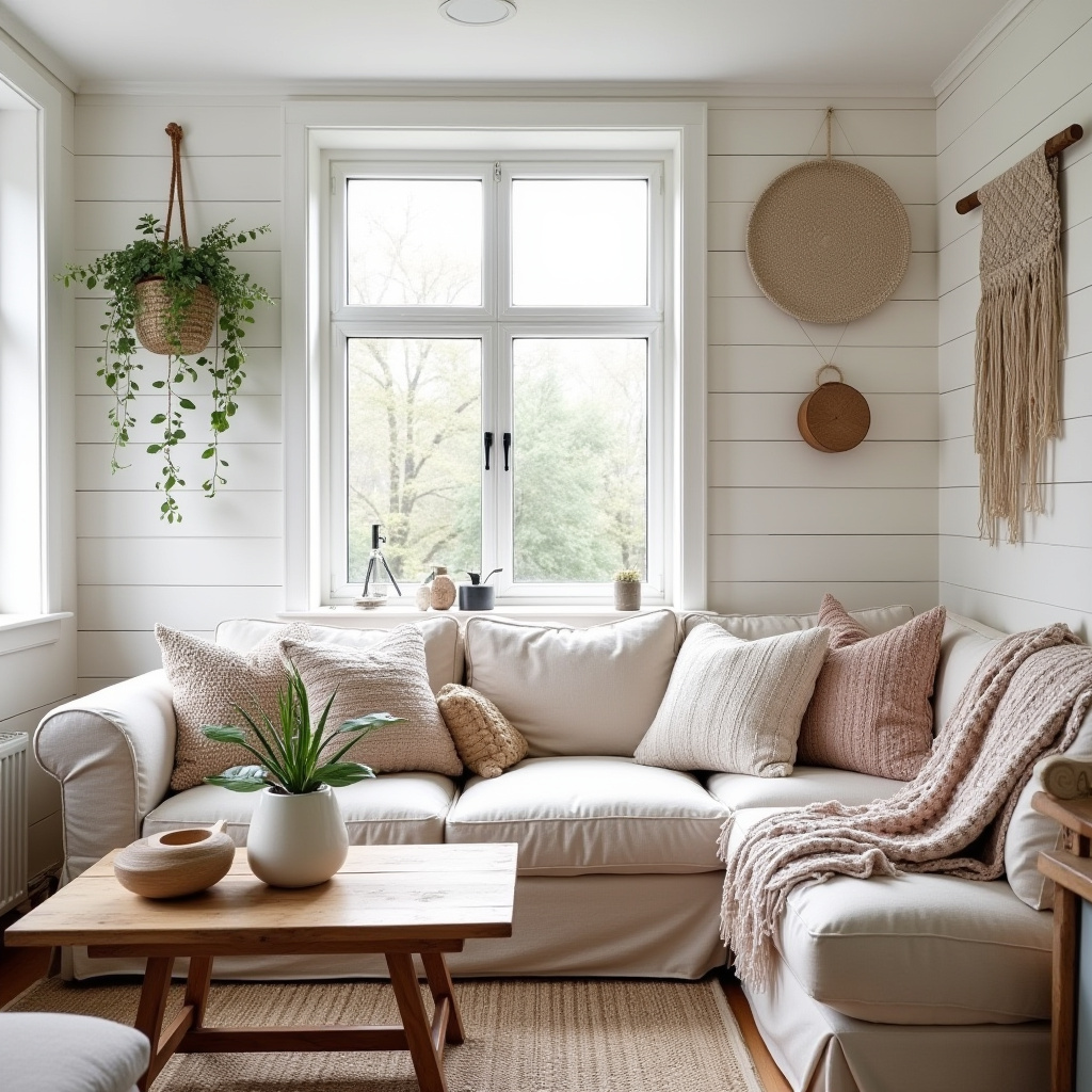 scandinavian boho living room 13