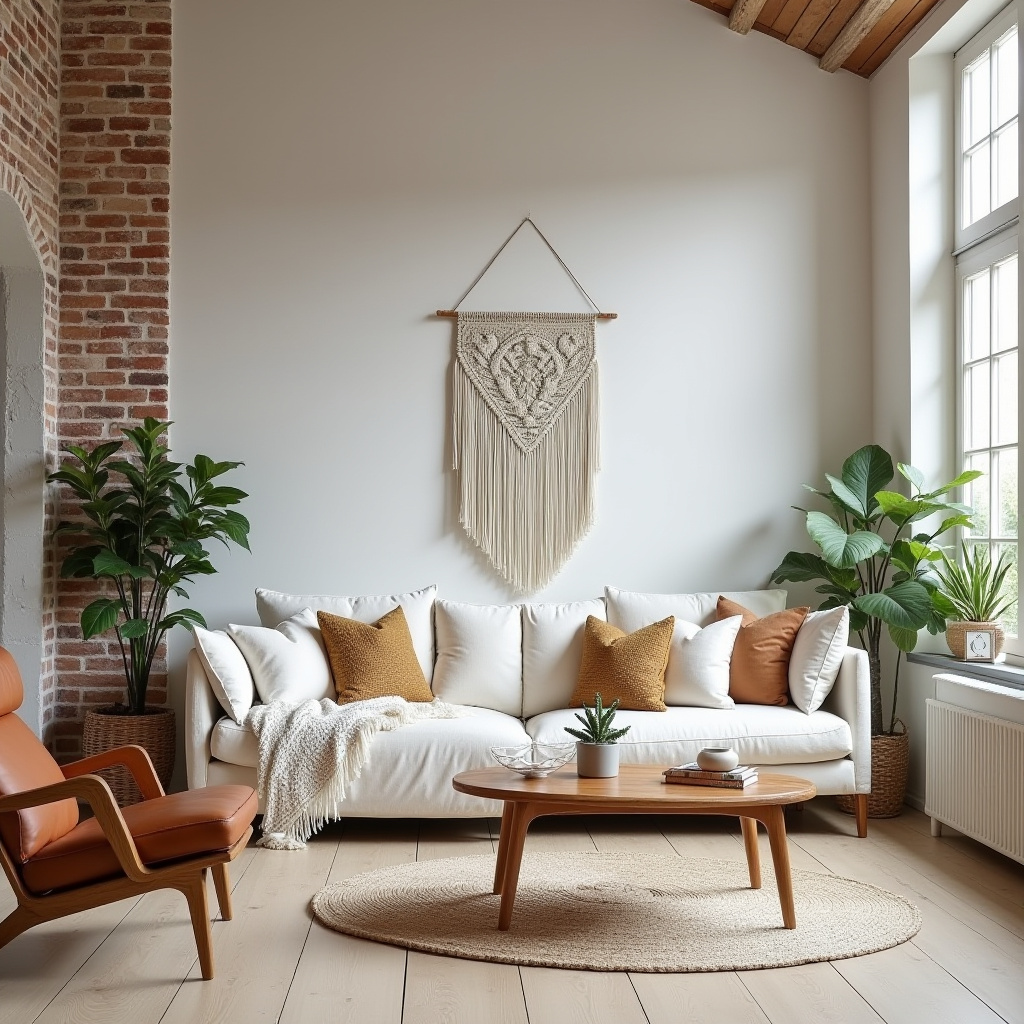 scandinavian boho living room 17