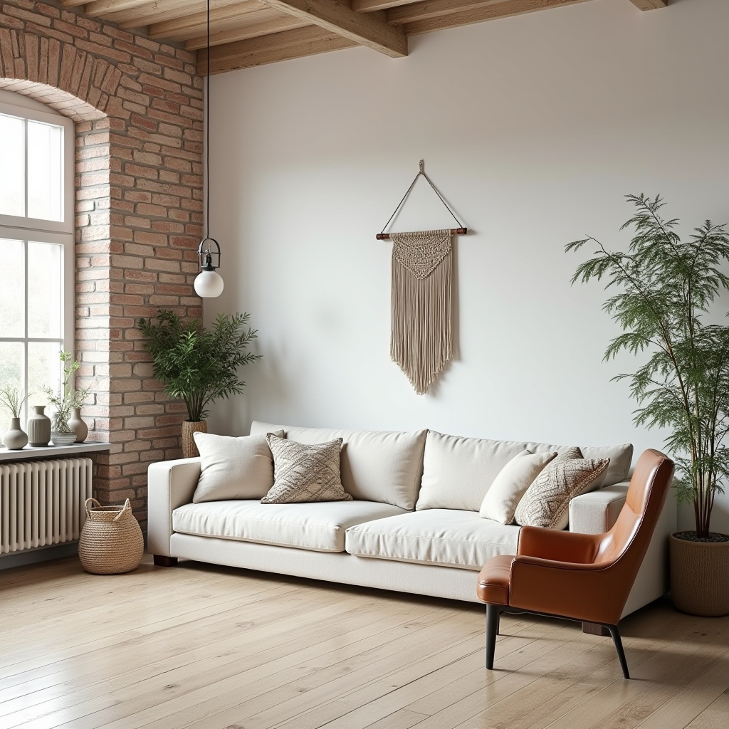 scandinavian boho living room 18