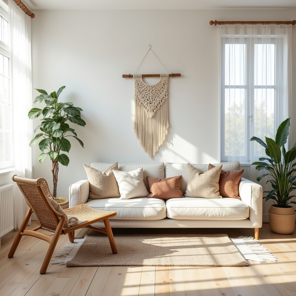 scandinavian boho living room 2