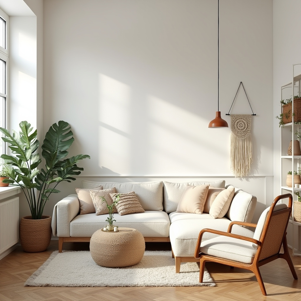 scandinavian boho living room 22