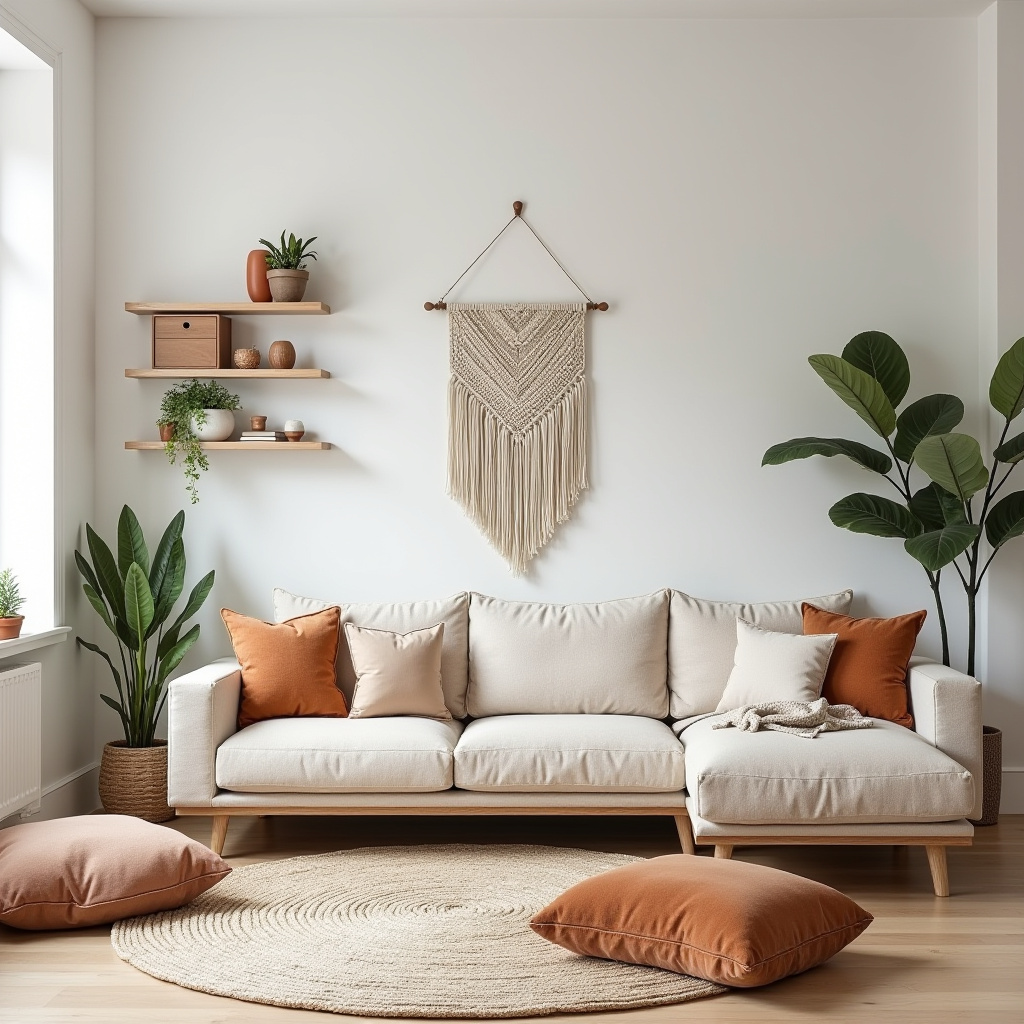 scandinavian boho living room 25