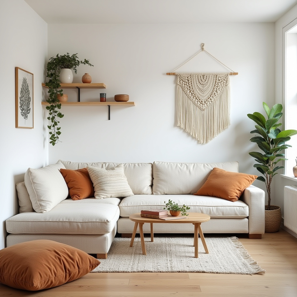 scandinavian boho living room 26