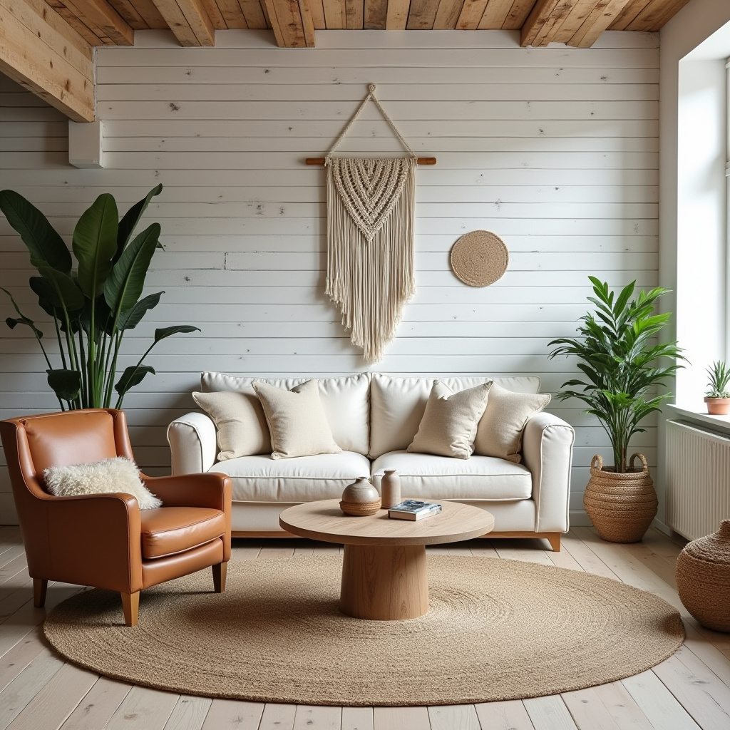 scandinavian boho living room 27