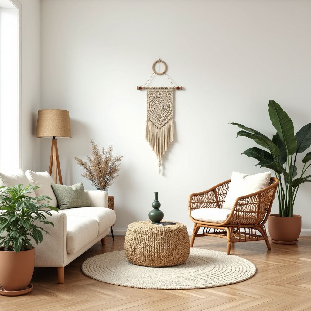 scandinavian boho living room 31