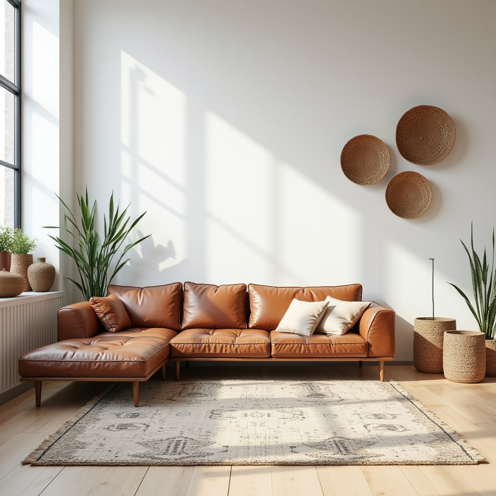 scandinavian boho living room 33