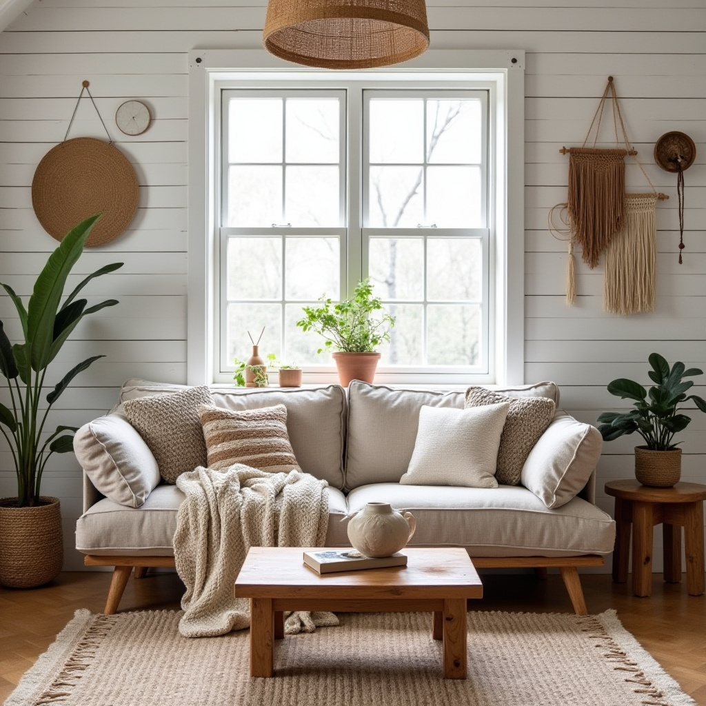 scandinavian boho living room 36