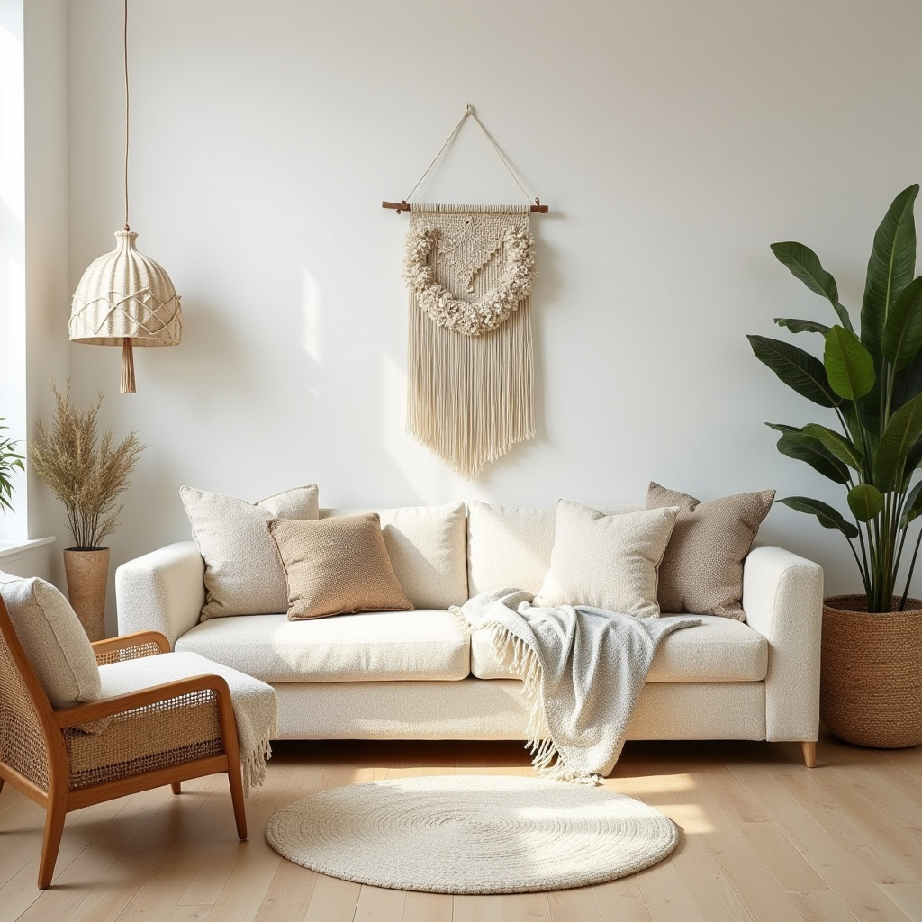 scandinavian boho living room 37