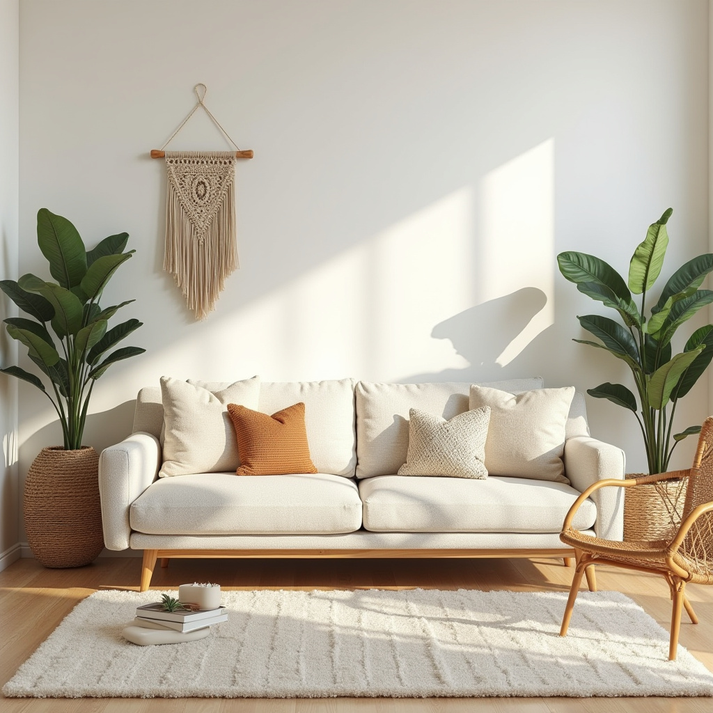scandinavian boho living room 38