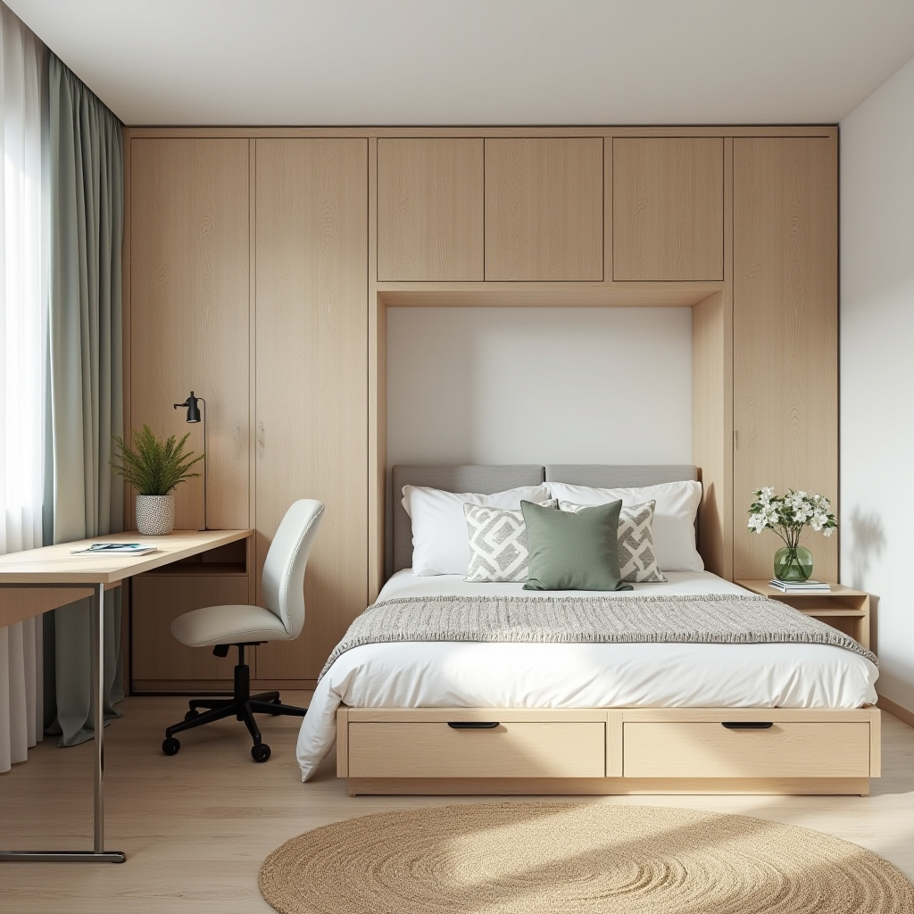 scandinavian small bedroom 13