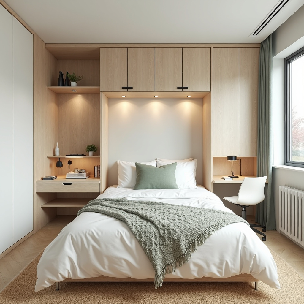 scandinavian small bedroom 14