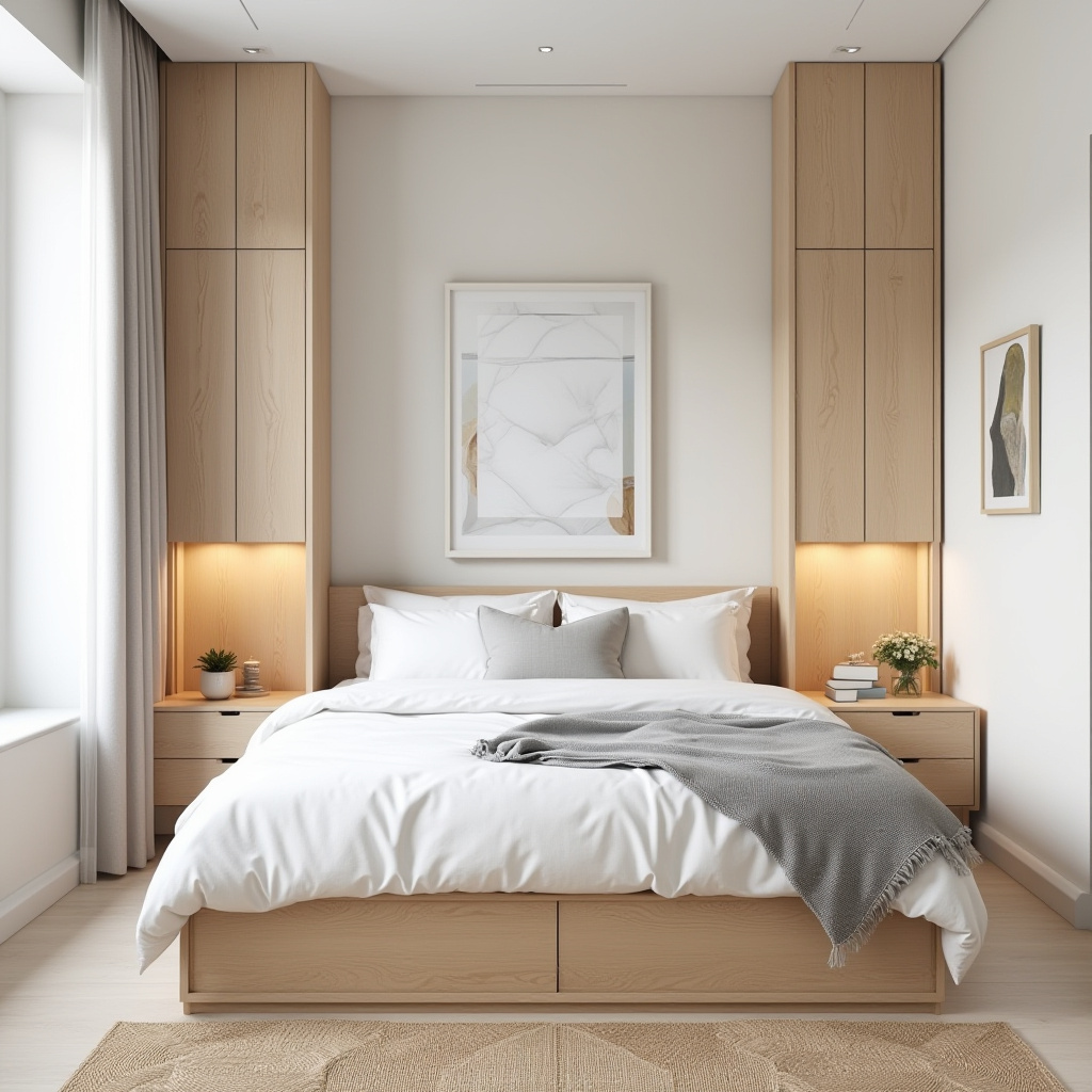 scandinavian small bedroom 34
