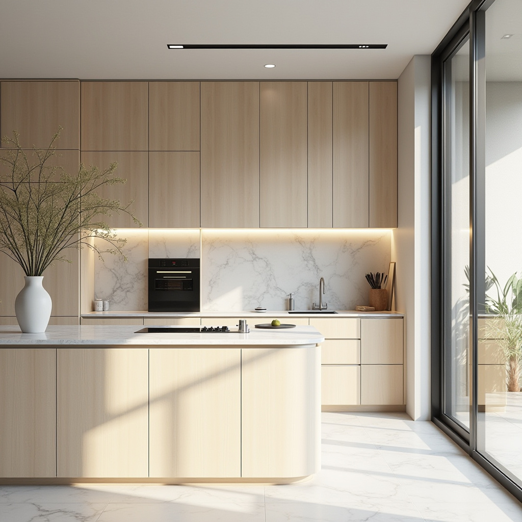 warm modern kitchen design 14