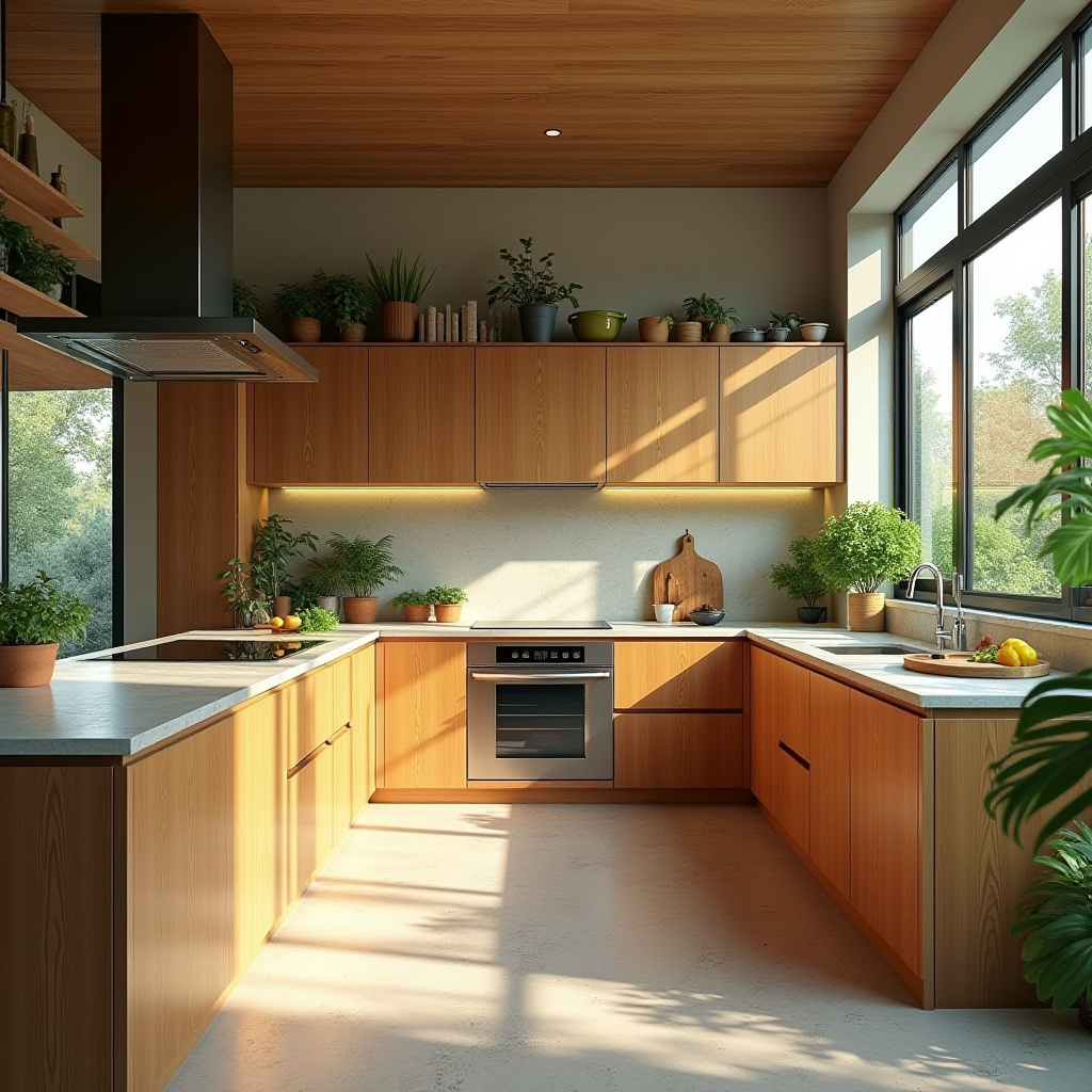 warm modern kitchen design 18